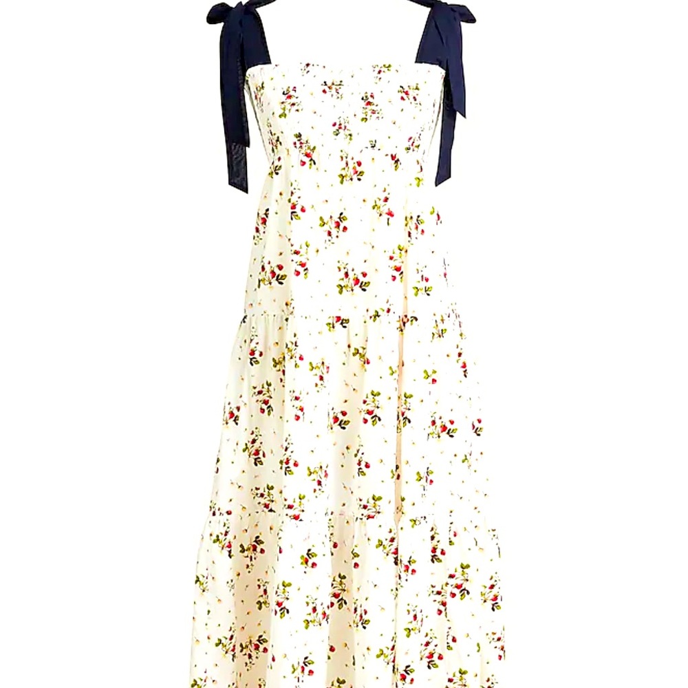 J.Crew shoulder smocked dress in strawberry floral size XS